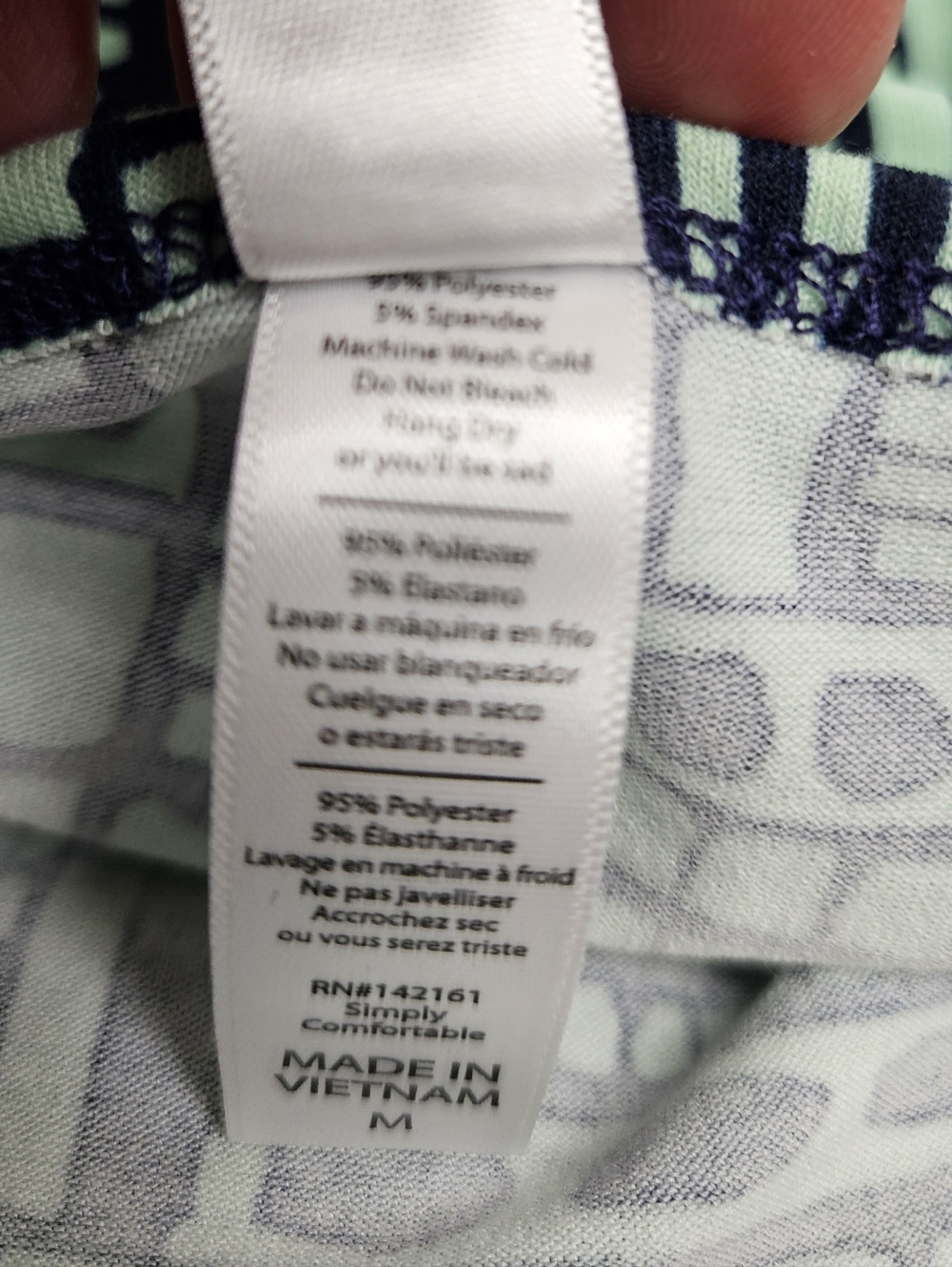 LuLaRoe Perfect T Mint and Navy Geometric Short Sleeve Tee Top Shirt - Picture 6 of 7